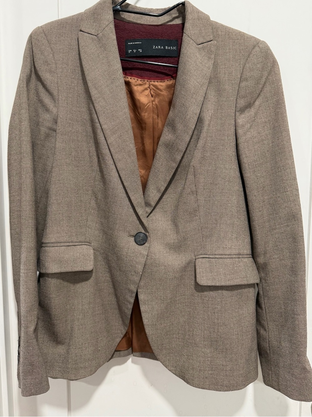 Zara Taupe Women’s   Single-Button Blazer